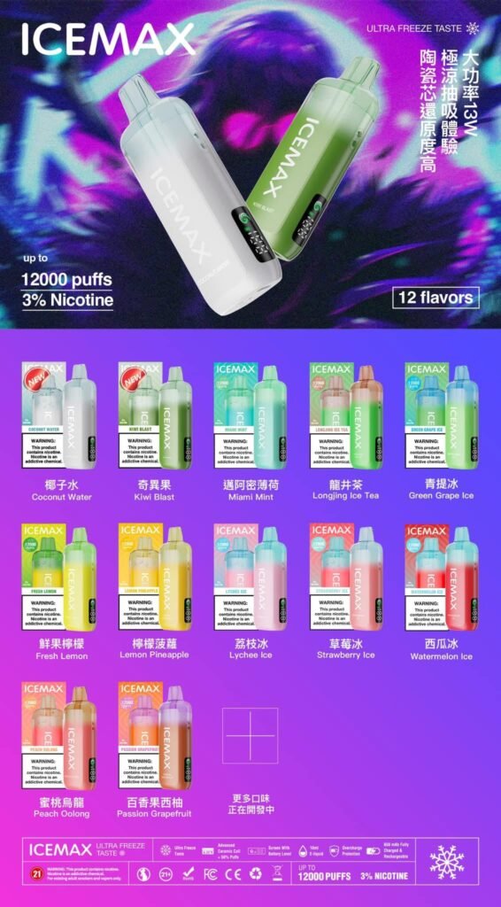 ICEMAX冰爆12000口拋棄式電子煙